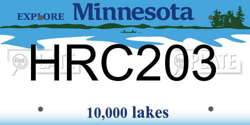 HRC203 Minnesota License Plate
