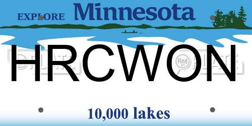 HRCWON Minnesota License Plate