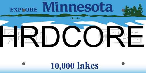 HRDCORE Minnesota License Plate