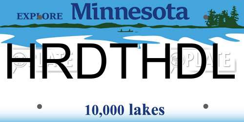 HRDTHDL Minnesota License Plate
