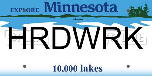 HRDWRK Minnesota License Plate