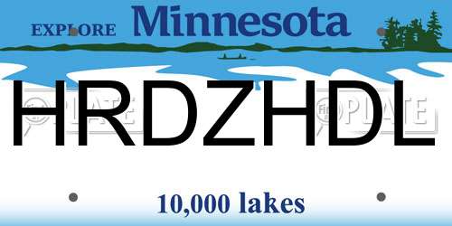 HRDZHDL Minnesota License Plate