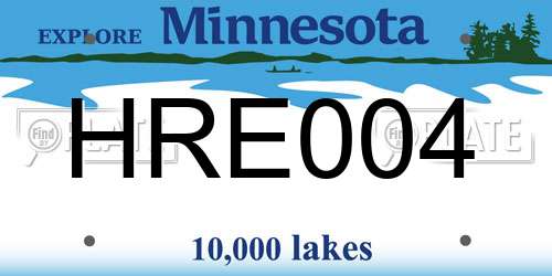 HRE004 Minnesota License Plate
