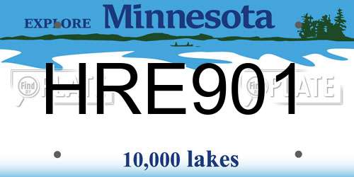HRE901 Minnesota License Plate