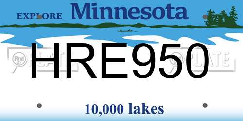 HRE950 Minnesota License Plate