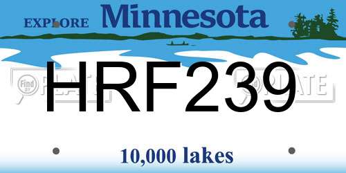 HRF239 Minnesota License Plate