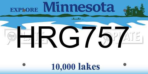 HRG757 Minnesota License Plate