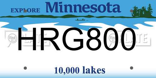 HRG800 Minnesota License Plate