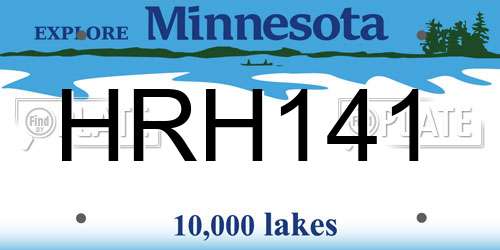 HRH141 Minnesota License Plate