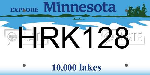 HRK128 Minnesota License Plate