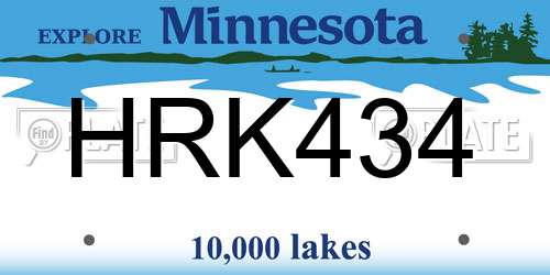 HRK434 Minnesota License Plate