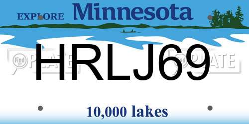 HRLJ69 Minnesota License Plate