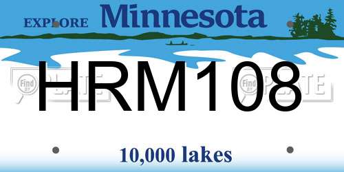 HRM108 Minnesota License Plate