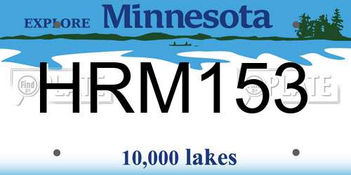 HRM153 Minnesota License Plate