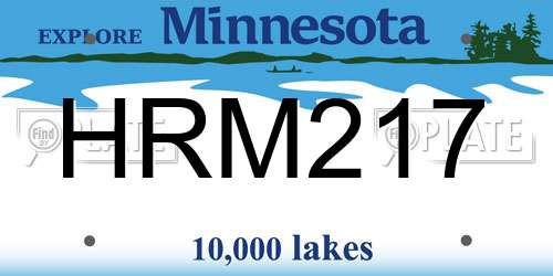 HRM217 Minnesota License Plate