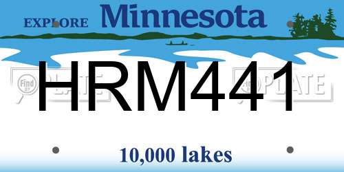 HRM441 Minnesota License Plate