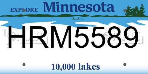 HRM5589 Minnesota License Plate