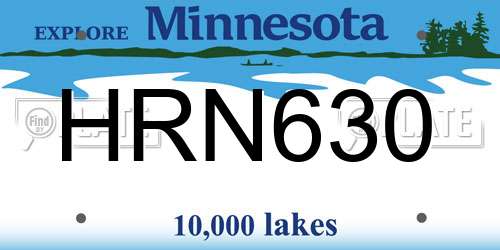 HRN630 Minnesota License Plate
