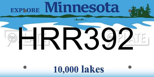 HRR392 Minnesota License Plate