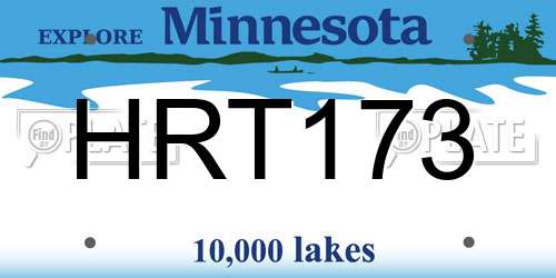 HRT173 Minnesota License Plate