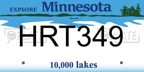 HRT349 Minnesota License Plate