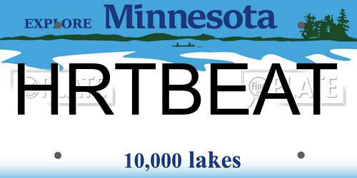 HRTBEAT Minnesota License Plate