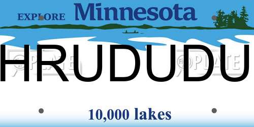 HRUDUDU Minnesota License Plate