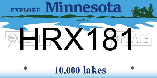 HRX181 Minnesota License Plate
