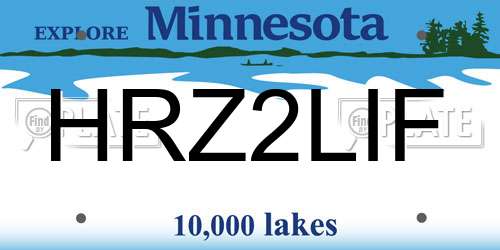 HRZ2LIF Minnesota License Plate