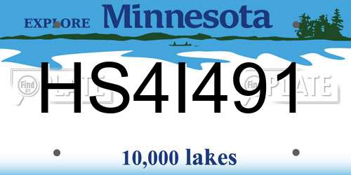 HS4I491 Minnesota License Plate