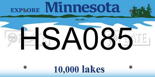 HSA085 Minnesota License Plate