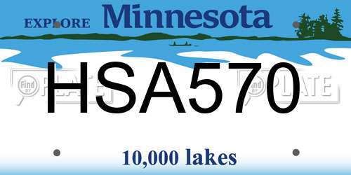 HSA570 Minnesota License Plate