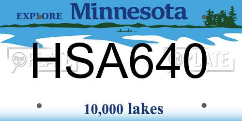 HSA640 Minnesota License Plate
