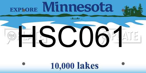 HSC061 Minnesota License Plate