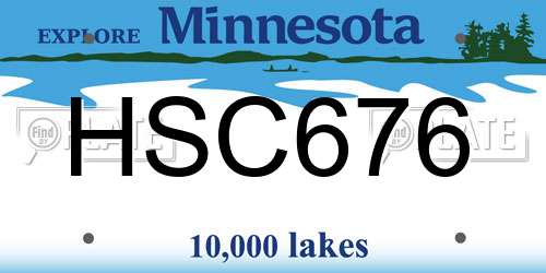 HSC676 Minnesota License Plate