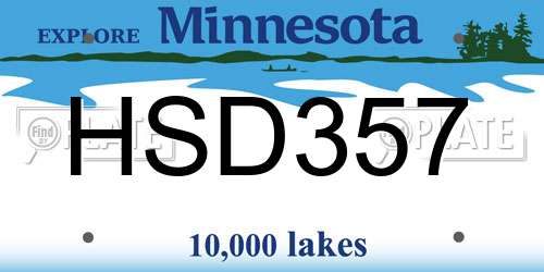 HSD357 Minnesota License Plate