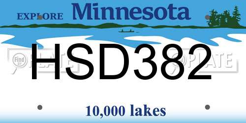 HSD382 Minnesota License Plate