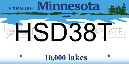 HSD38T Minnesota License Plate
