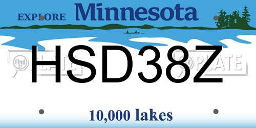 HSD38Z Minnesota License Plate