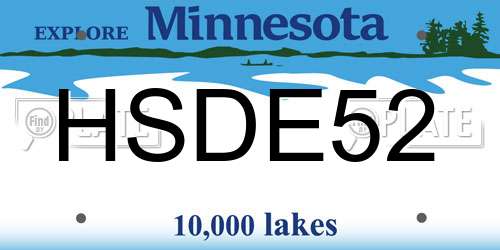 HSDE52 Minnesota License Plate