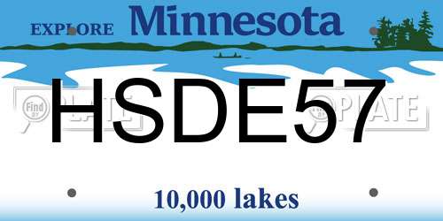 HSDE57 Minnesota License Plate