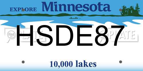 HSDE87 Minnesota License Plate