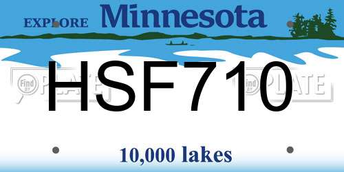 HSF710 Minnesota License Plate