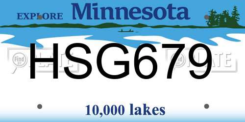 HSG679 Minnesota License Plate