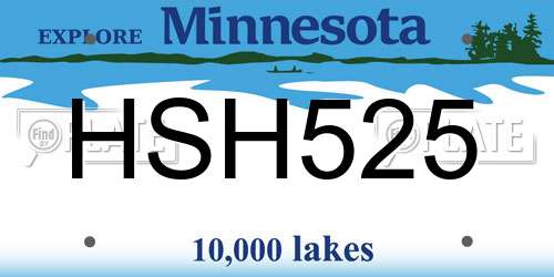 HSH525 Minnesota License Plate