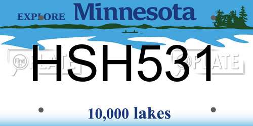 HSH531 Minnesota License Plate