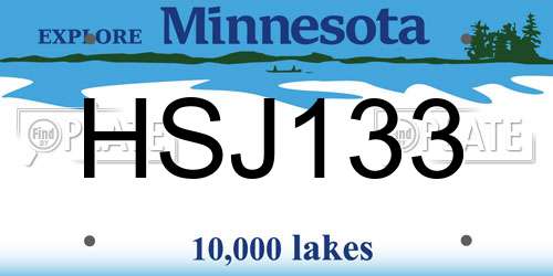 HSJ133 Minnesota License Plate
