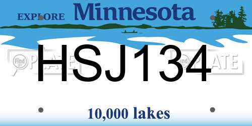 HSJ134 Minnesota License Plate