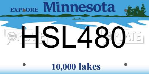 HSL480 Minnesota License Plate