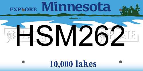 HSM262 Minnesota License Plate